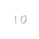 Tube Hoops Rhodium Plated Sterling Silver / 16mm
