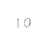 Tube Hoops Rhodium Plated Sterling Silver / 16mm