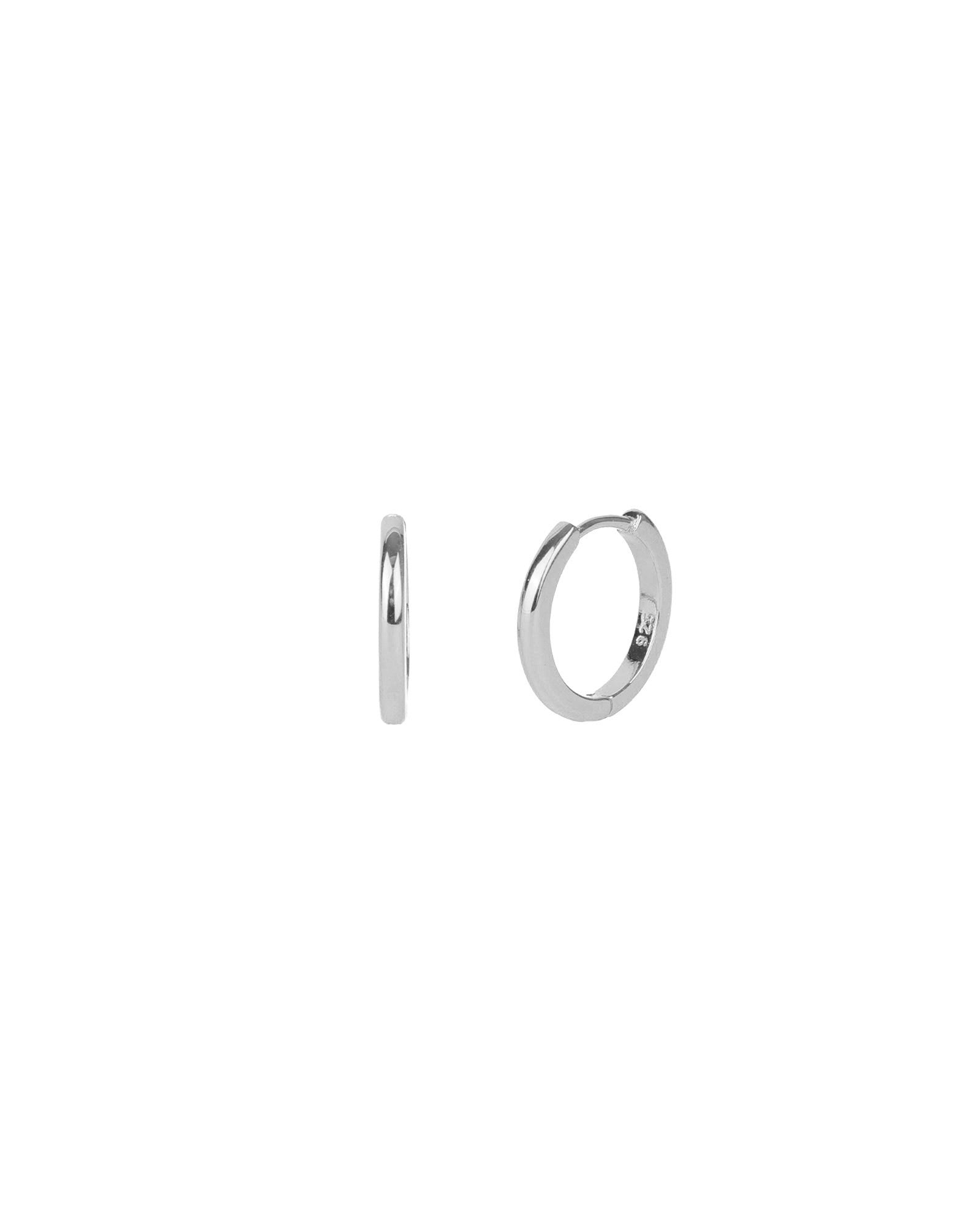 Tube Hoops Rhodium Plated Sterling Silver / 16mm
