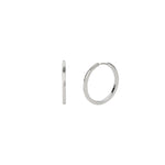 Tube Hoops Rhodium Plated Sterling Silver / 25mm