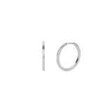 Tube Hoops Rhodium Plated Sterling Silver / 25mm