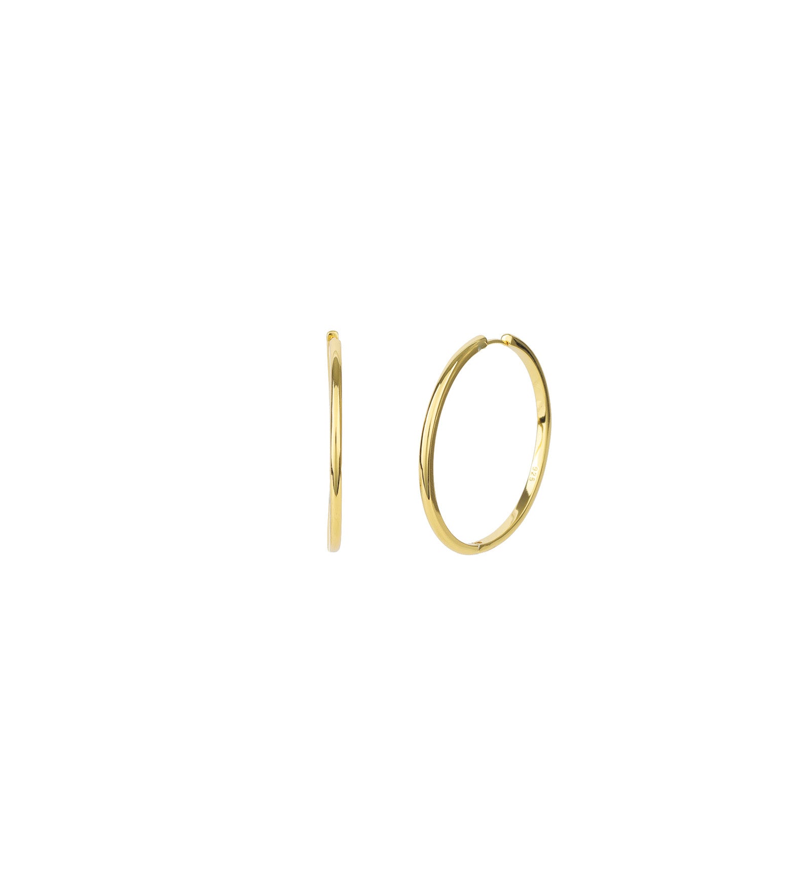 Tube Hoops 14k Gold Vermeil / 40mm