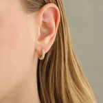 Quiet Icon-Half Pavé Tube Huggies-Earrings-Blue Ruby Jewellery-Vancouver Canada