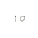 Tube Hoops Rhodium Plated Sterling Silver / 12mm
