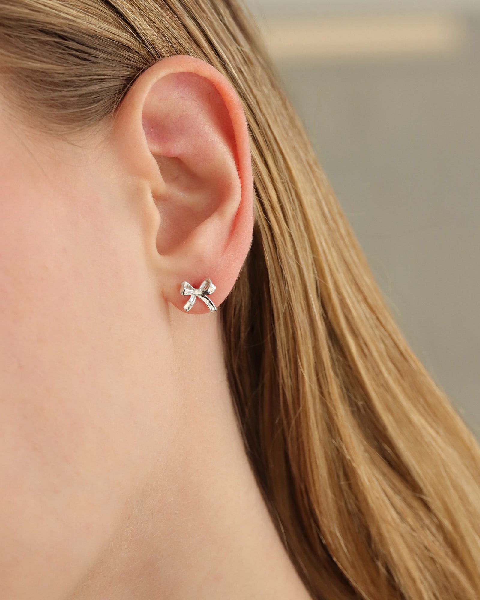 Quiet Icon-Bow Ribbon Studs-Earrings-Blue Ruby Jewellery-Vancouver Canada