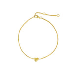 Quiet Icon-Single Puff Heart Bracelet-Bracelets-14k Gold Vermeil-Blue Ruby Jewellery-Vancouver Canada