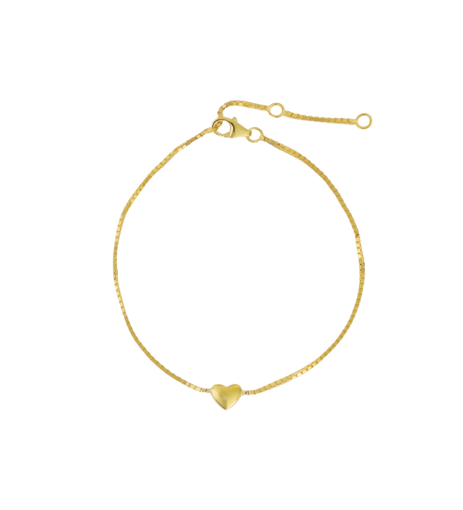 Quiet Icon-Single Puff Heart Bracelet-Bracelets-14k Gold Vermeil-Blue Ruby Jewellery-Vancouver Canada