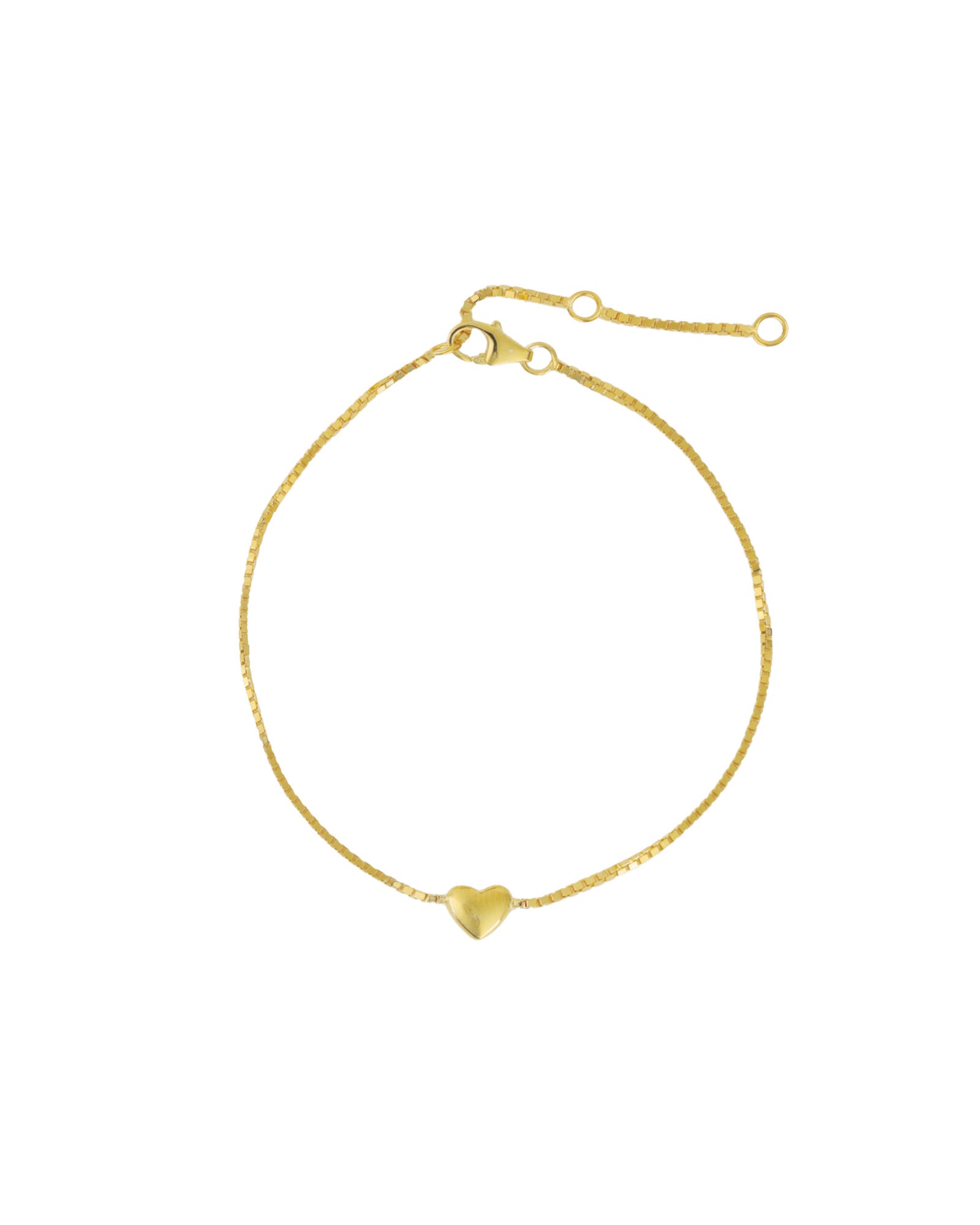 Quiet Icon-Single Puff Heart Bracelet-Bracelets-14k Gold Vermeil-Blue Ruby Jewellery-Vancouver Canada