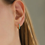 Quiet Icon-Six Stone Huggies | 11mm-Earrings-Blue Ruby Jewellery-Vancouver Canada