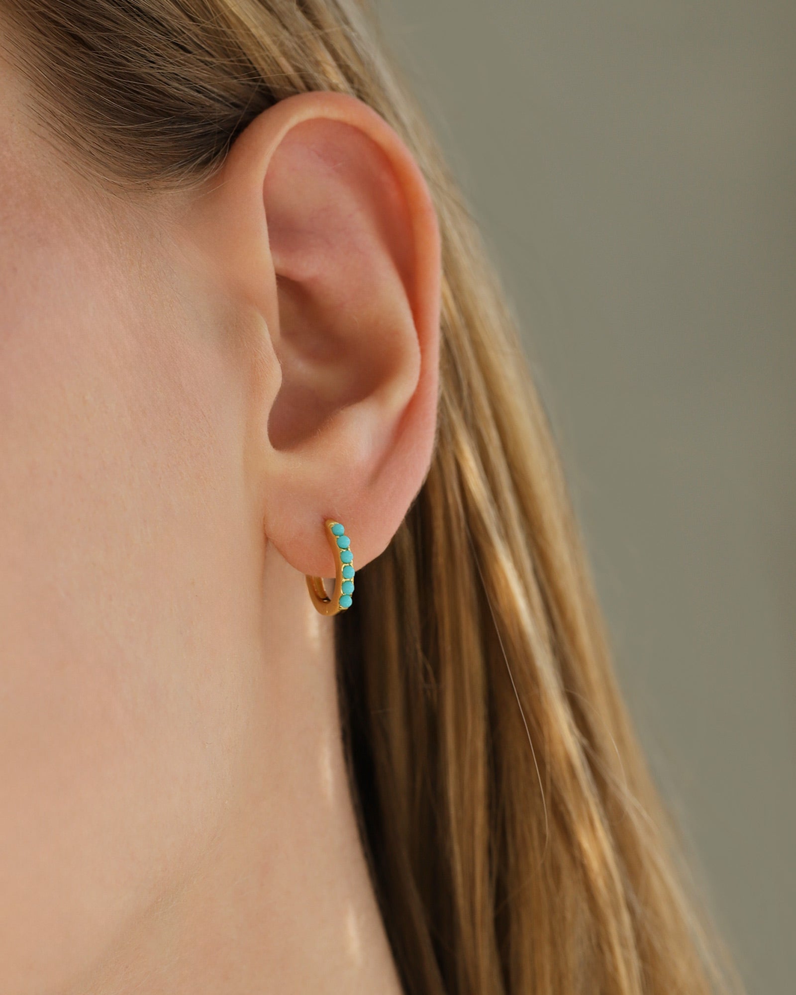 Quiet Icon-Six Stone Huggies | 11mm-Earrings-Blue Ruby Jewellery-Vancouver Canada