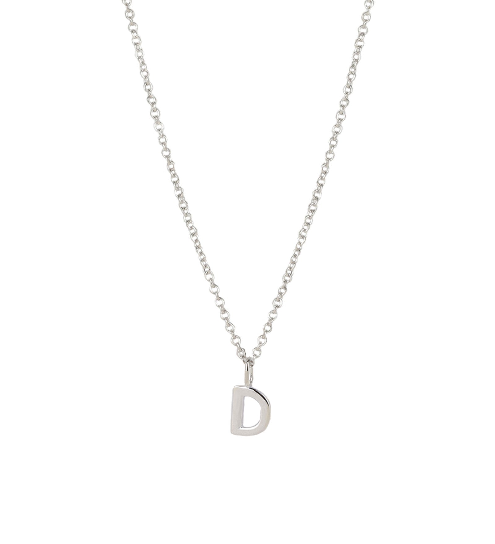 Quiet Icon-Initial Necklace-Necklaces-Rhodium Plated Sterling Silver-D-Blue Ruby Jewellery-Vancouver Canada