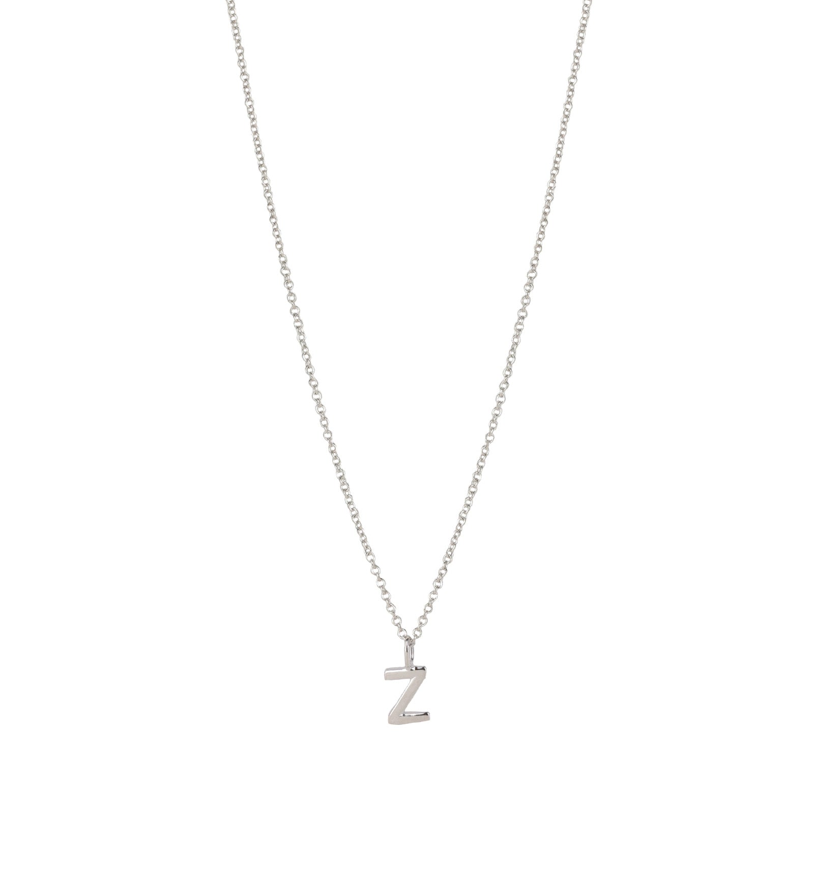 Quiet Icon-Initial Necklace-Necklaces-Rhodium Plated Sterling Silver-Z-Blue Ruby Jewellery-Vancouver Canada