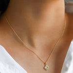 Quiet Icon-Clover Single CZ Necklace-Necklaces-Blue Ruby Jewellery-Vancouver Canada