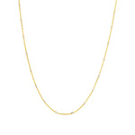 Quiet Icon-Two Tone Station Square Bead Chain Necklace-Necklaces-14k Gold Vermeil, Rhodium Plated Sterling Silver-Blue Ruby Jewellery-Vancouver Canada