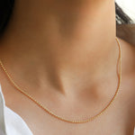 Quiet Icon-Diamond Cut Ball Chain Necklace-Necklaces-Blue Ruby Jewellery-Vancouver Canada