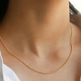 Quiet Icon-Diamond Cut Ball Chain Necklace-Necklaces-Blue Ruby Jewellery-Vancouver Canada