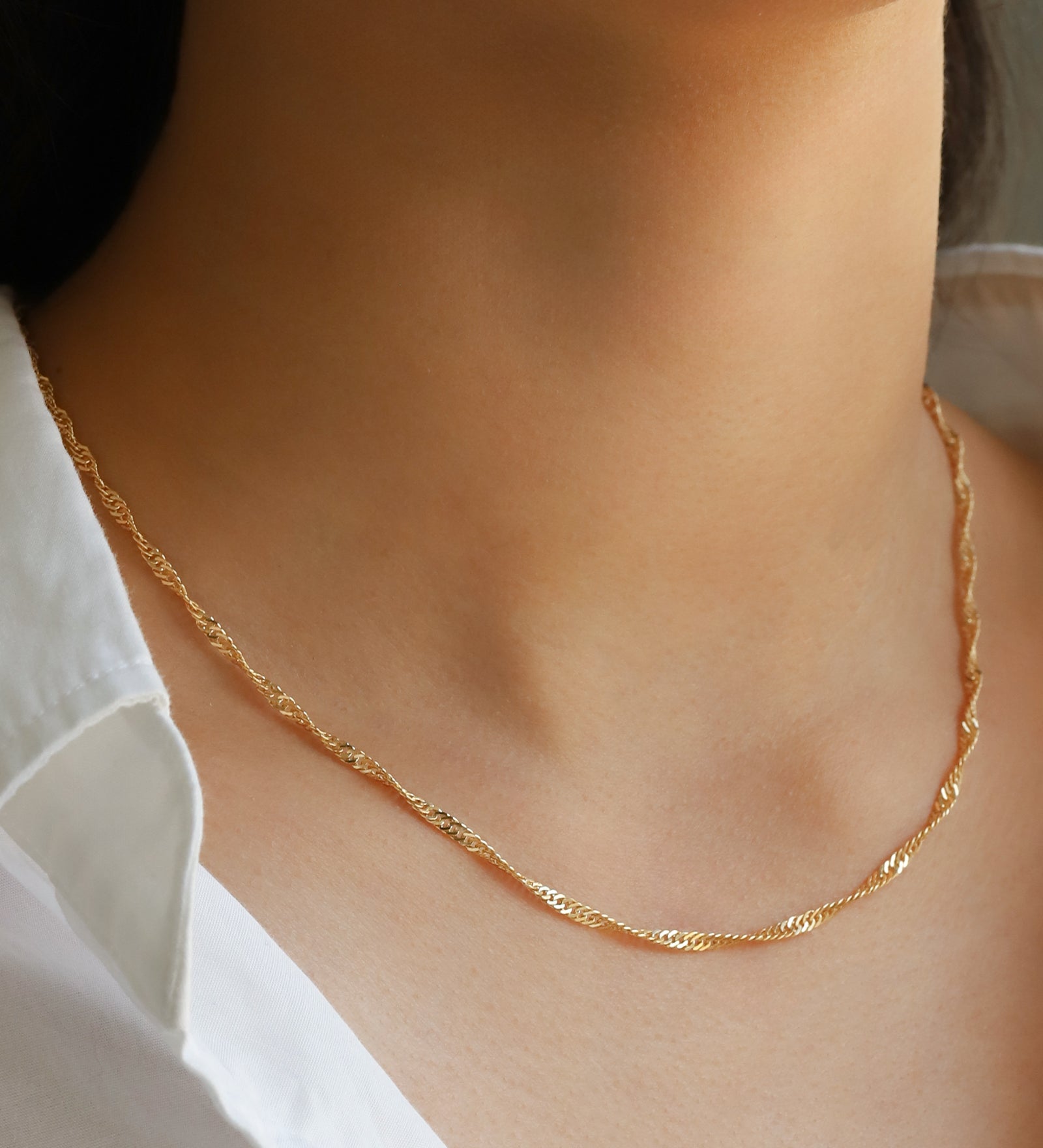 Quiet Icon-Singapore Chain Necklace-Necklaces-Blue Ruby Jewellery-Vancouver Canada