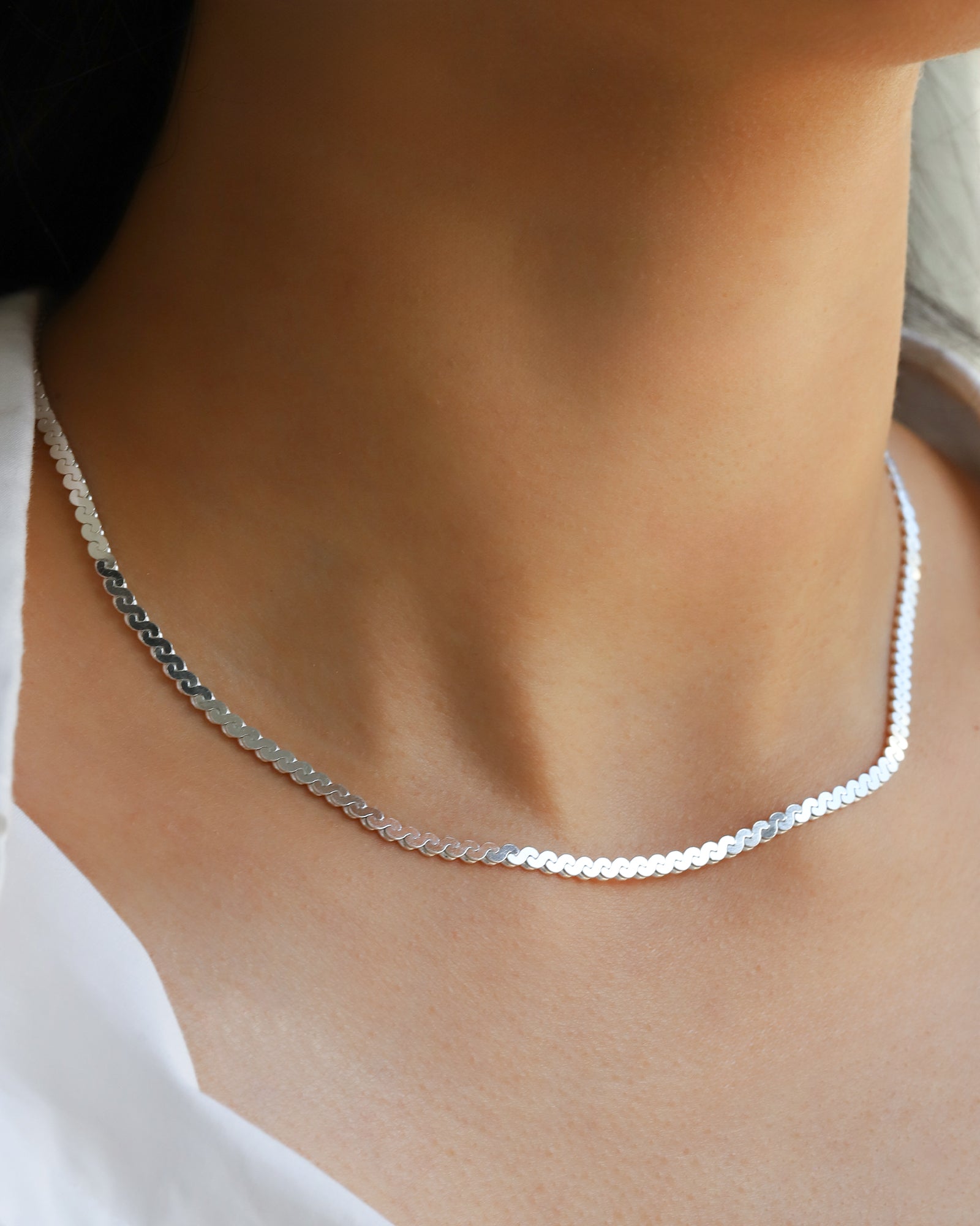 Quiet Icon-Serpentine Chain Necklace-Necklaces-Blue Ruby Jewellery-Vancouver Canada