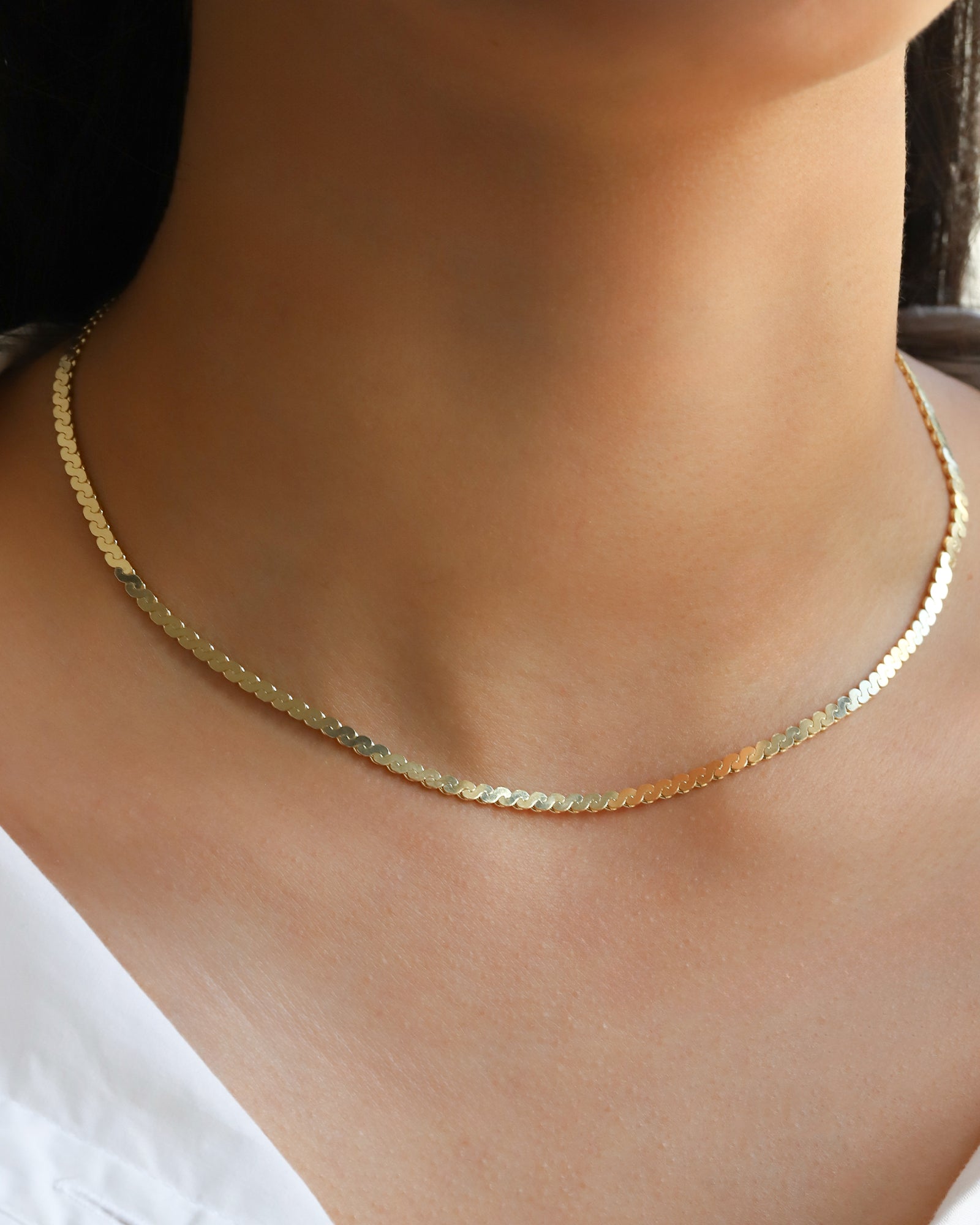 Quiet Icon-Serpentine Chain Necklace-Necklaces-Blue Ruby Jewellery-Vancouver Canada