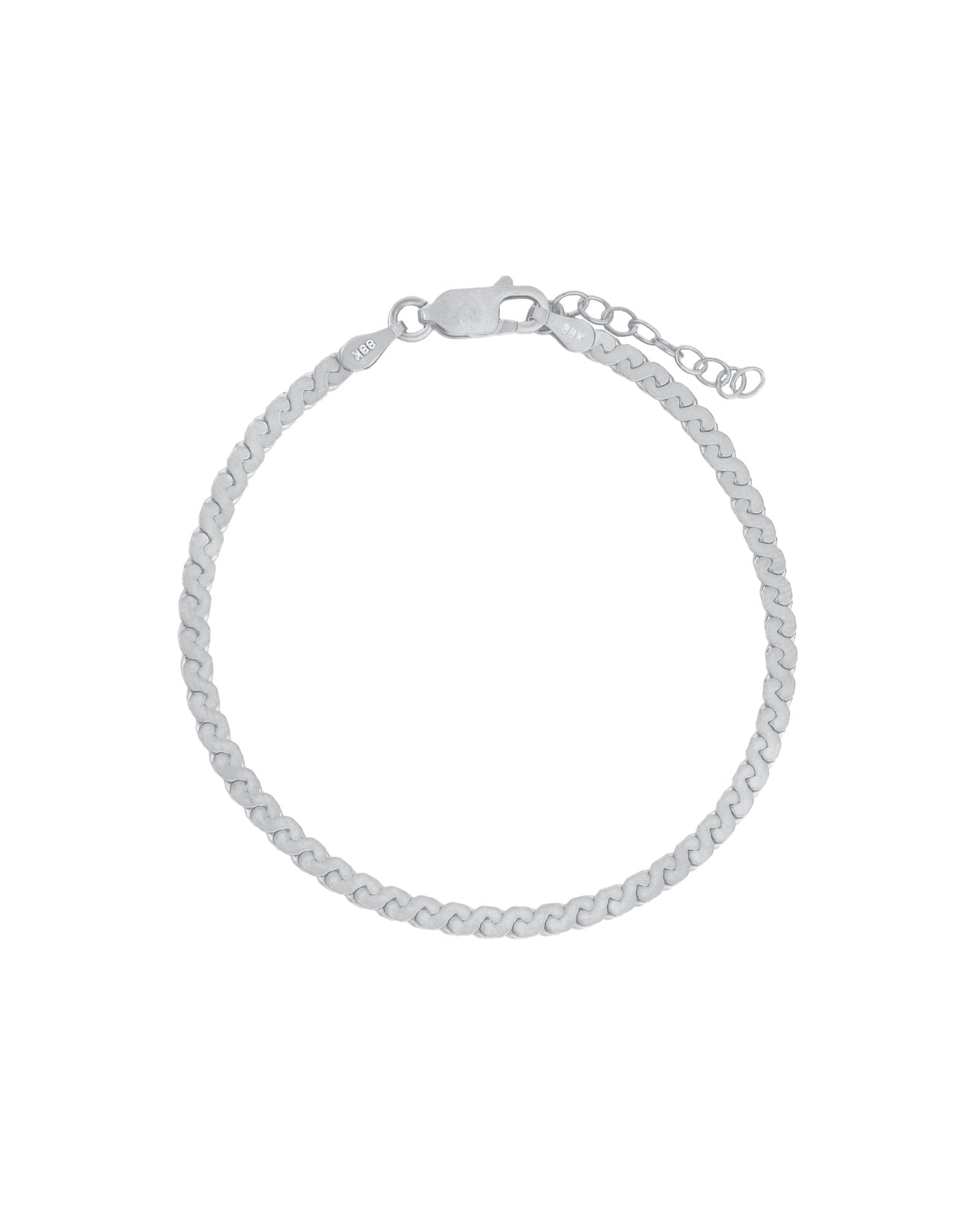 Serpentine Bracelet Rhodium Plated Sterling Silver