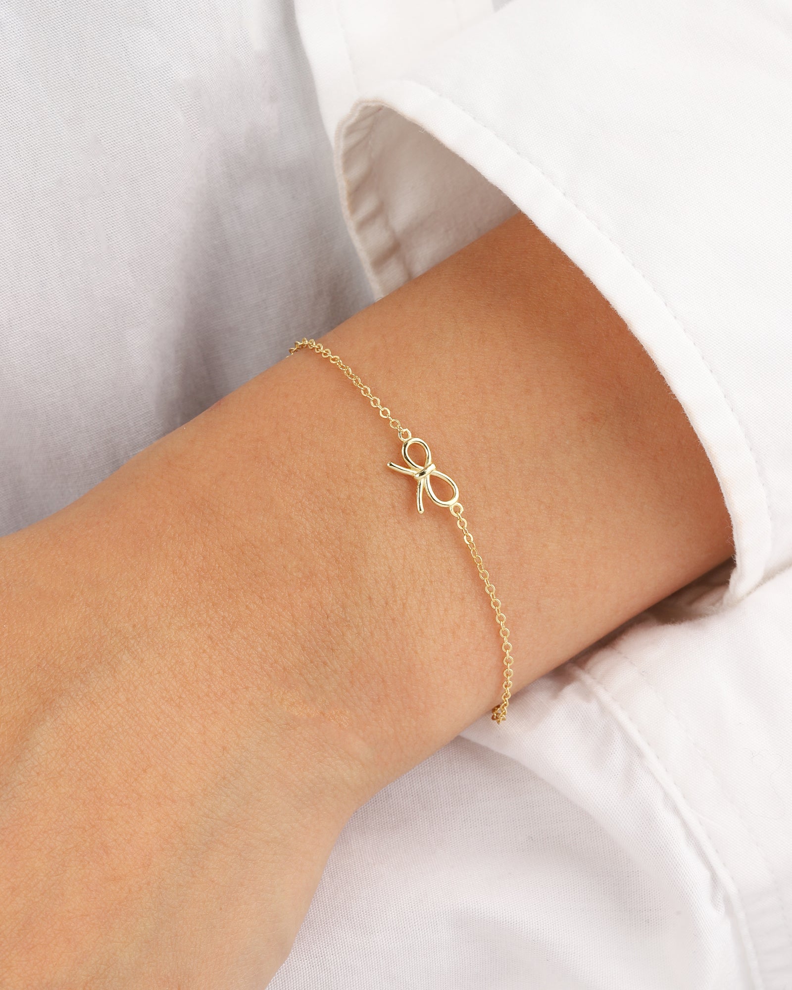 Quiet Icon-Bow Charm Bracelet-Bracelets-Blue Ruby Jewellery-Vancouver Canada