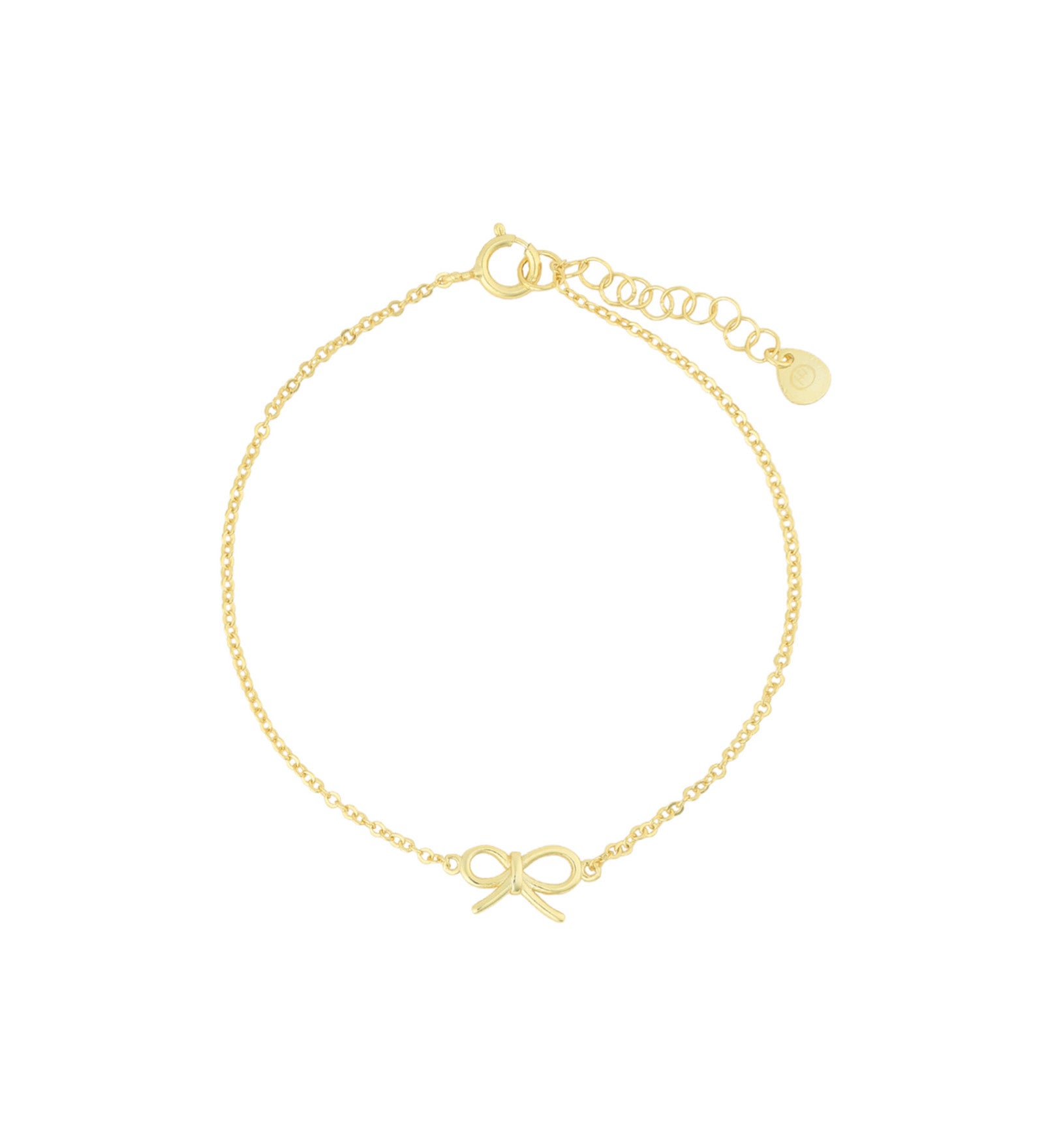 Quiet Icon-Bow Charm Bracelet-Bracelets-14k Gold Vermeil-Blue Ruby Jewellery-Vancouver Canada