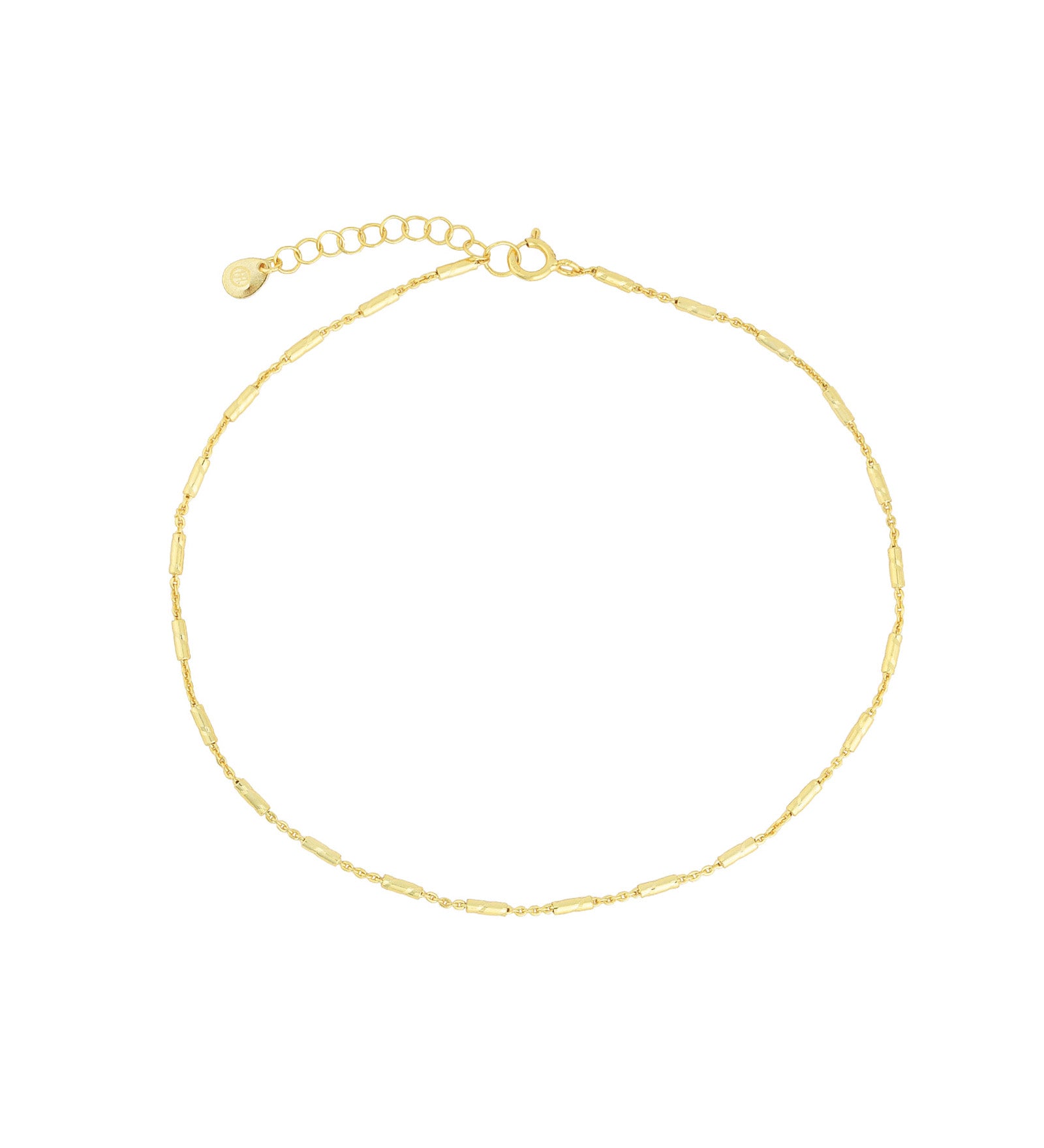 Bar Link Chain Anklet 14k Gold Vermeil