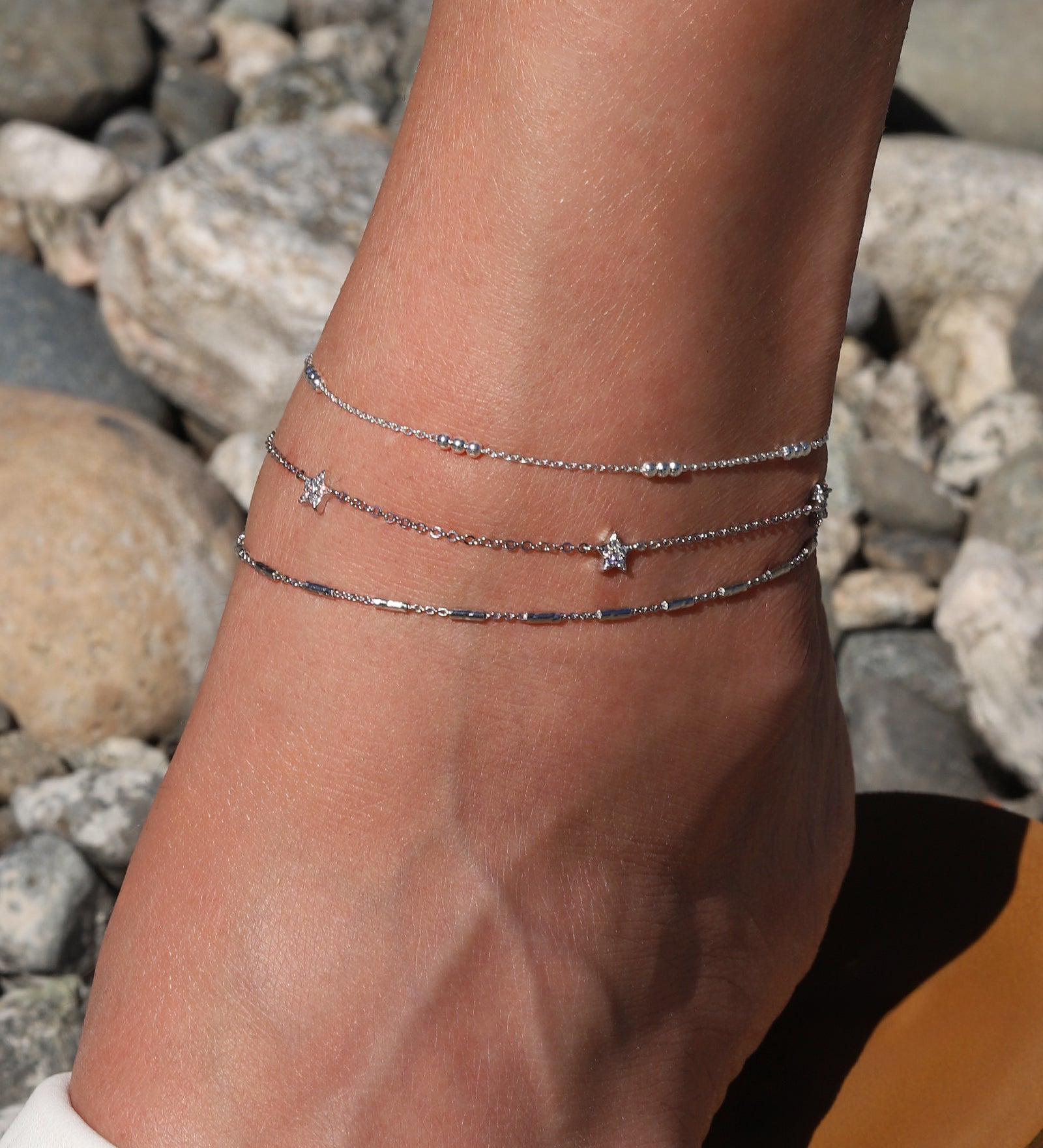 Quiet Icon-Bar Link Chain Anklet-Anklets-Blue Ruby Jewellery-Vancouver Canada