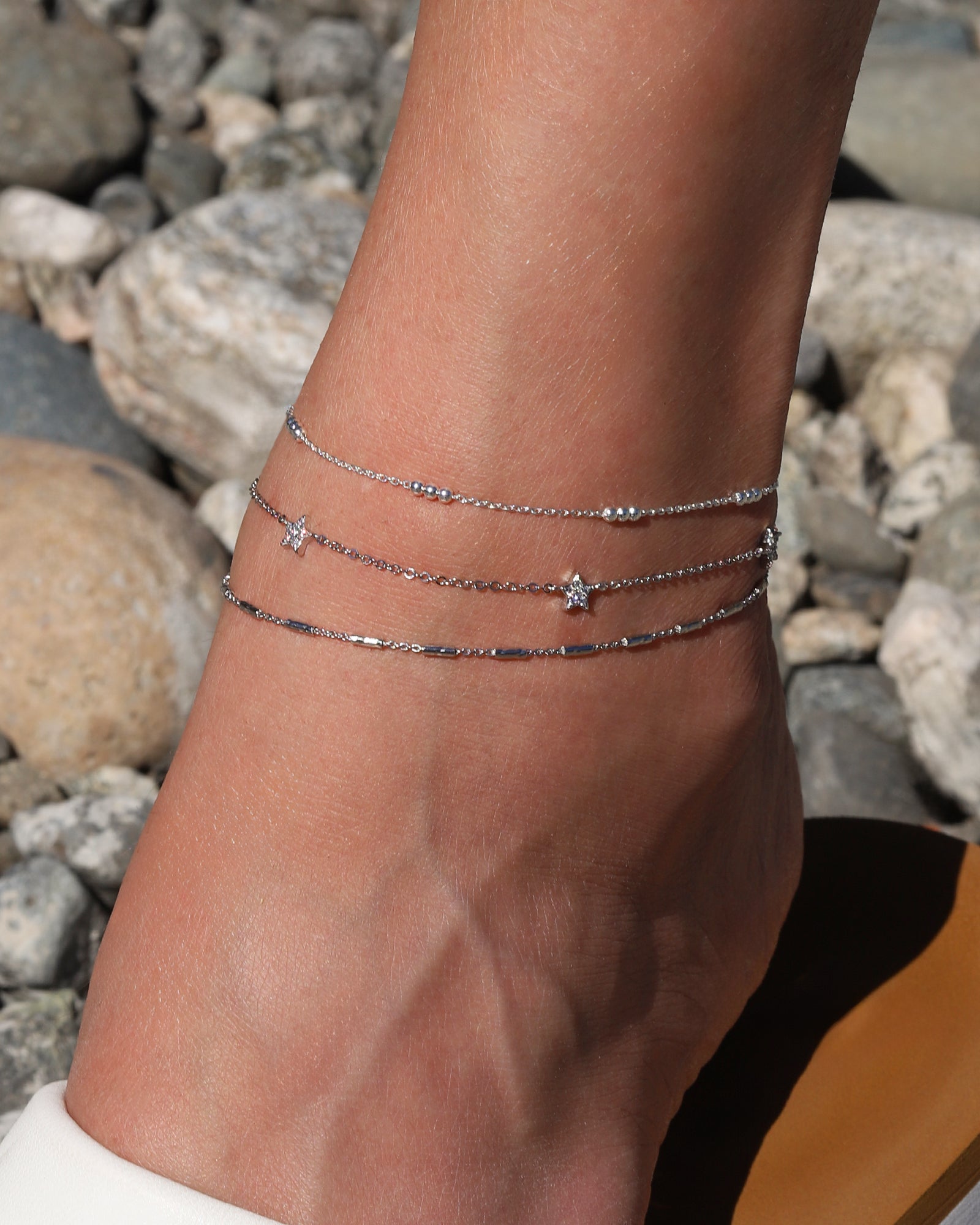 Quiet Icon-Bar Link Chain Anklet-Anklets-Blue Ruby Jewellery-Vancouver Canada