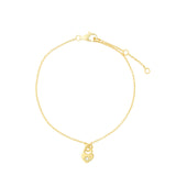 Quiet Icon-Heart Padlock Bracelet-Bracelets-14k Gold Vermeil, Cubic Zirconia-Blue Ruby Jewellery-Vancouver Canada
