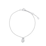 Quiet Icon-Heart Padlock Bracelet-Bracelets-Rhodium Plated Sterling Silver, Cubic Zirconia-Blue Ruby Jewellery-Vancouver Canada