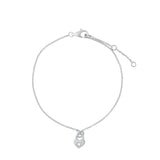 Quiet Icon-Heart Padlock Bracelet-Bracelets-Rhodium Plated Sterling Silver, Cubic Zirconia-Blue Ruby Jewellery-Vancouver Canada