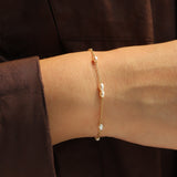 Multi Baroque Pearl Station Bracelet
