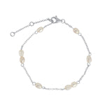Multi Baroque Pearl Station Bracelet