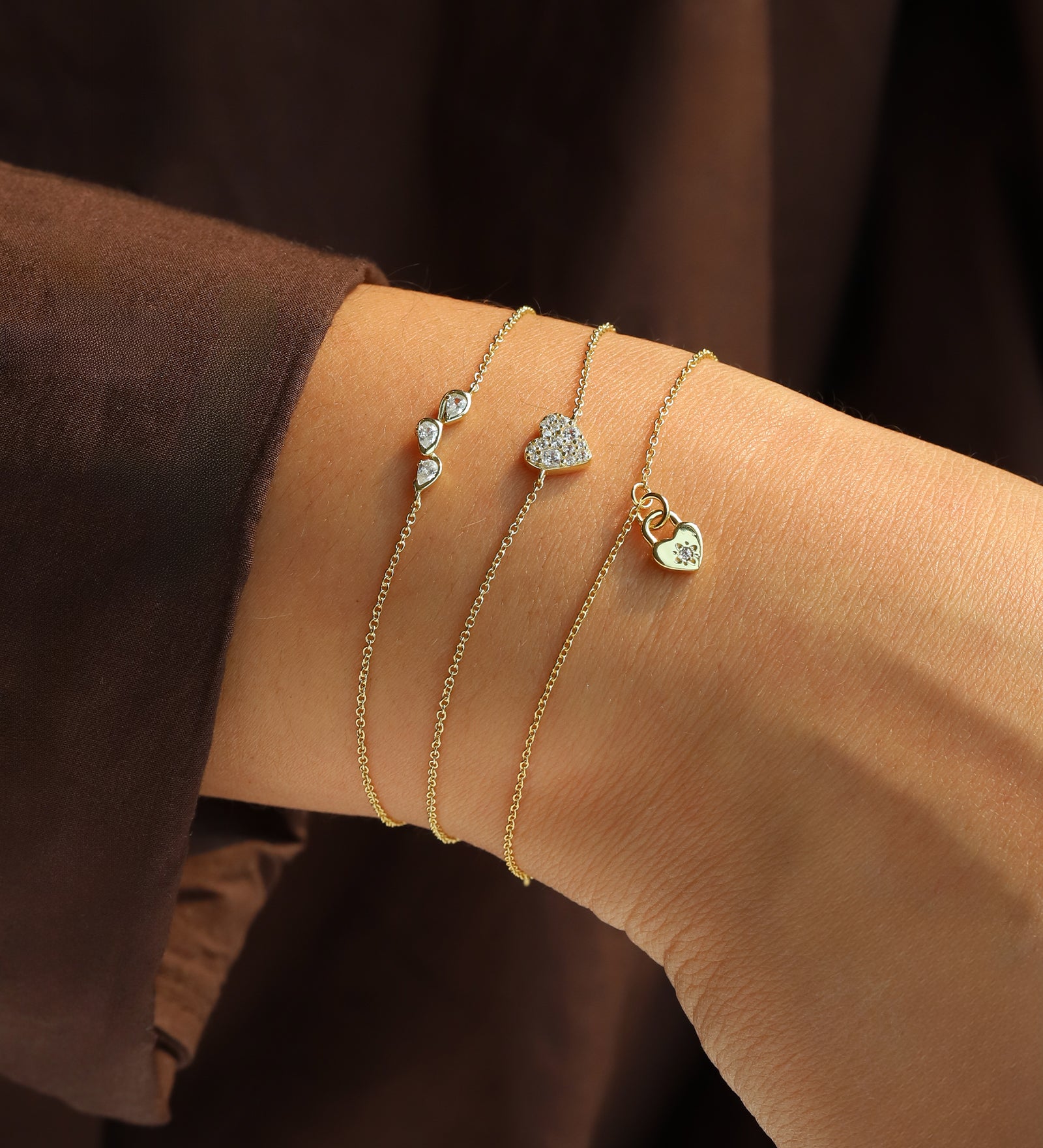 Quiet Icon-Three Bezel Teardrop Bracelet-Bracelets-Blue Ruby Jewellery-Vancouver Canada