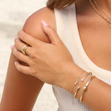 Quiet Icon-Three Bezel Teardrop Bracelet-Bracelets-Blue Ruby Jewellery-Vancouver Canada