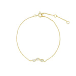 Quiet Icon-Three Bezel Teardrop Bracelet-Bracelets-14k Gold Vermeil, Cubic Zirconia-Blue Ruby Jewellery-Vancouver Canada