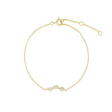 Quiet Icon-Three Bezel Teardrop Bracelet-Bracelets-14k Gold Vermeil, Cubic Zirconia-Blue Ruby Jewellery-Vancouver Canada