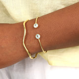 Quiet Icon-Wave Cuff-Bracelets-Blue Ruby Jewellery-Vancouver Canada