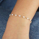 Oval Pearl Link Bracelet