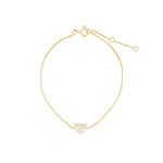 Quiet Icon-Heart Pavé Chain Bracelet-Bracelets-14k Gold Vermeil, Cubic Zirconia-Blue Ruby Jewellery-Vancouver Canada