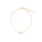 Quiet Icon-Heart Pavé Chain Bracelet-Bracelets-14k Gold Vermeil, Cubic Zirconia-Blue Ruby Jewellery-Vancouver Canada