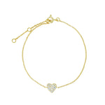 Quiet Icon-Heart Pavé Chain Bracelet-Bracelets-14k Gold Vermeil, Cubic Zirconia-Blue Ruby Jewellery-Vancouver Canada