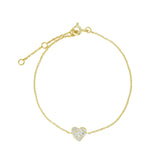 Quiet Icon-Heart Pavé Chain Bracelet-Bracelets-14k Gold Vermeil, Cubic Zirconia-Blue Ruby Jewellery-Vancouver Canada