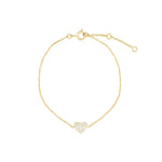 Quiet Icon-Heart Pavé Chain Bracelet-Bracelets-14k Gold Vermeil, Cubic Zirconia-Blue Ruby Jewellery-Vancouver Canada