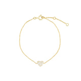 Quiet Icon-Heart Pavé Chain Bracelet-Bracelets-14k Gold Vermeil, Cubic Zirconia-Blue Ruby Jewellery-Vancouver Canada