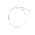 Quiet Icon-Heart Pavé Chain Bracelet-Bracelets-Rhodium Plated Sterling Silver, Cubic Zirconia-Blue Ruby Jewellery-Vancouver Canada