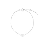 Quiet Icon-Heart Pavé Chain Bracelet-Bracelets-Rhodium Plated Sterling Silver, Cubic Zirconia-Blue Ruby Jewellery-Vancouver Canada