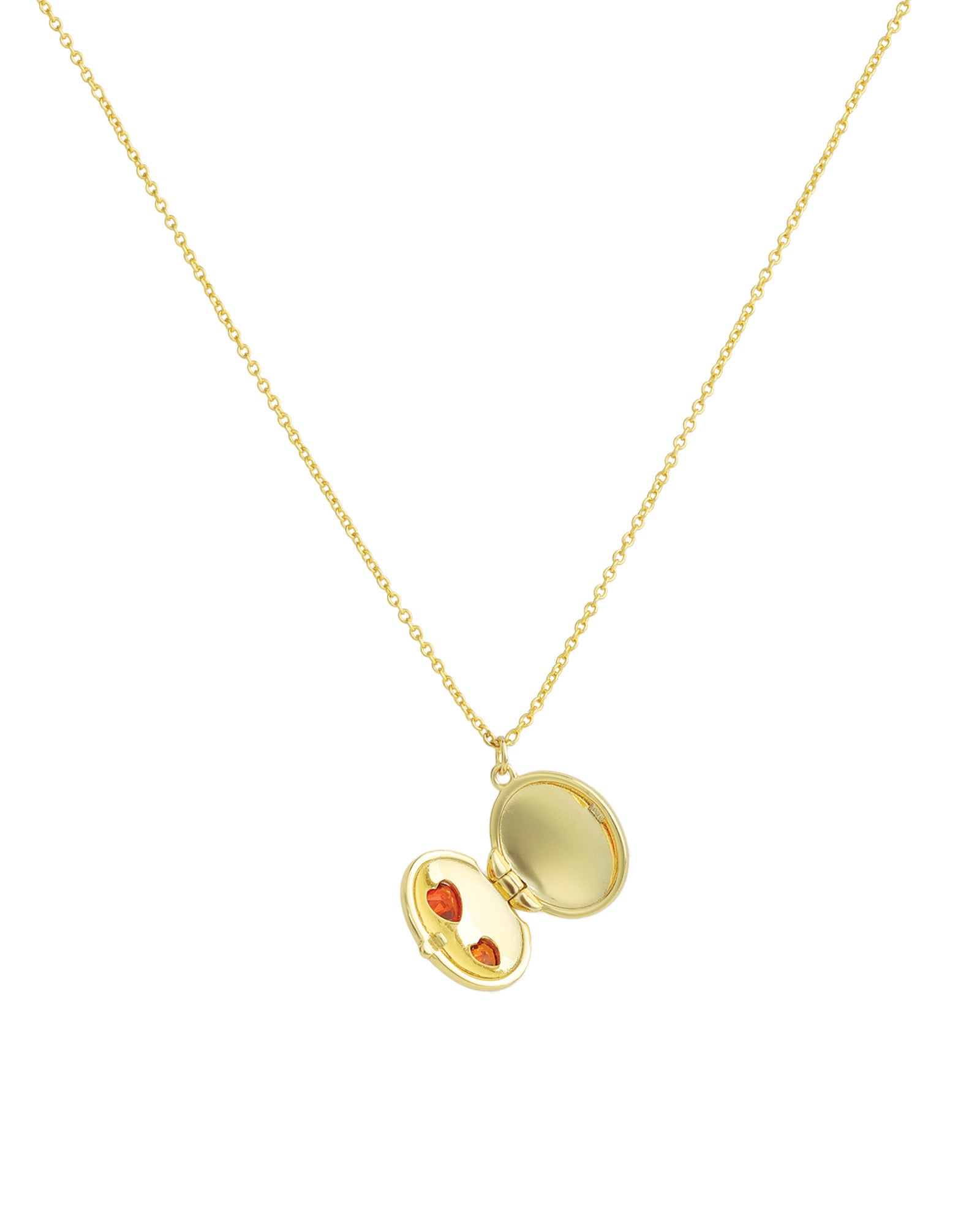 Quiet Icon-Two Heart Oval Locket-Necklaces-Blue Ruby Jewellery-Vancouver Canada