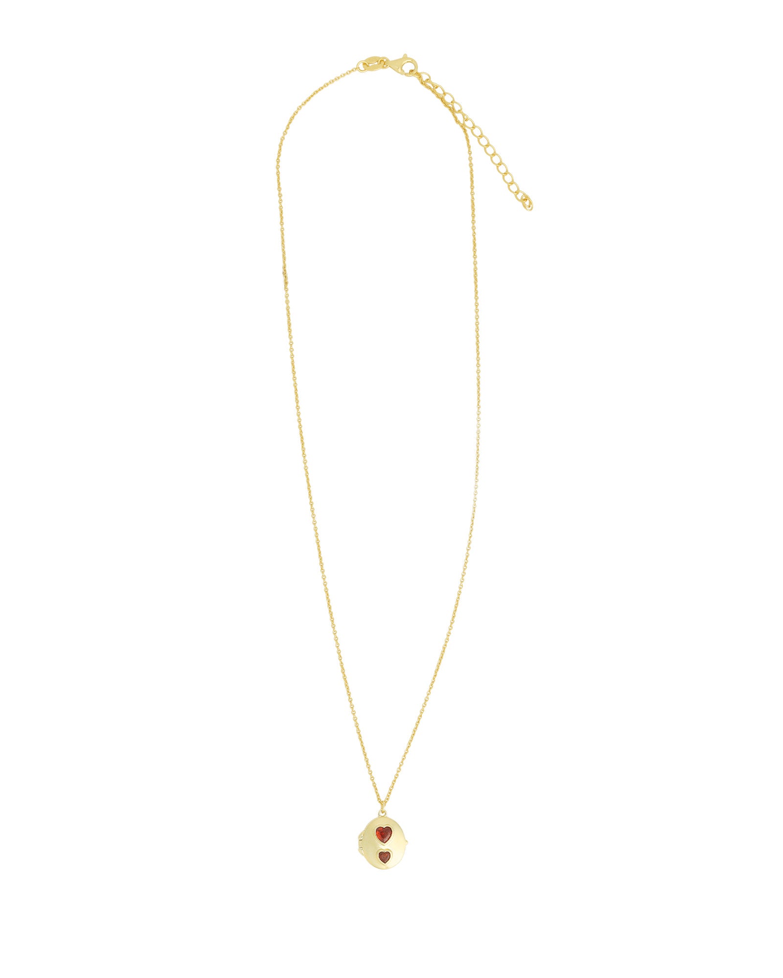 Quiet Icon-Two Heart Oval Locket-Necklaces-Blue Ruby Jewellery-Vancouver Canada